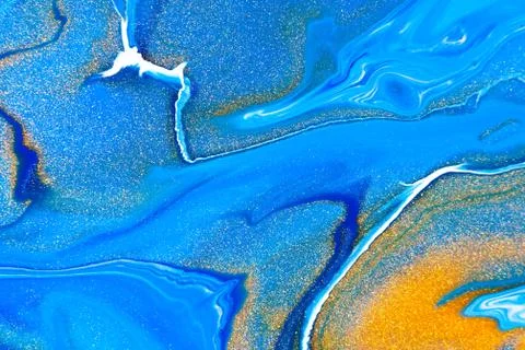 Fluid art texture. Background with abstract iridescent paint effect. Liquid Stock Illustration