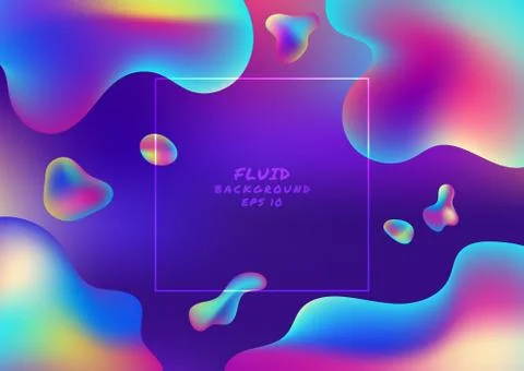 Fluid background element flow dynamic colorful modern frame with space for yo Stock Illustration