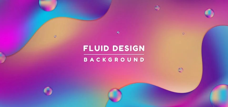 Fluid background wave shape sphere colorful design Stock Illustration