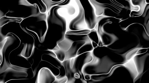 Fluid black and white swirls create abstract art. Stock Footage 308969920