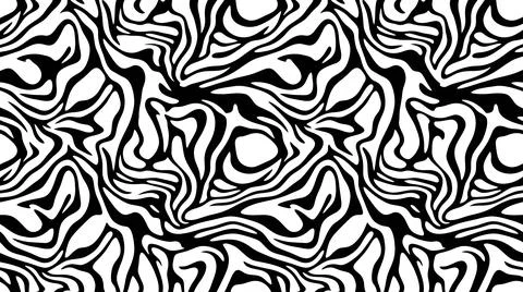 Fluid black and white wavy stripes for modern fabric printing. Stock Illustration