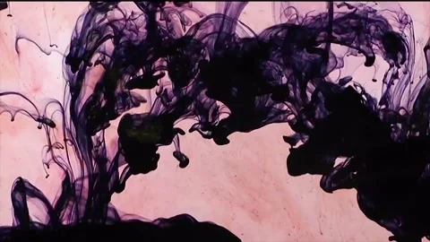 Fluid black ink swirls create mesmerizing abstract patterns Stock Footage 320390524
