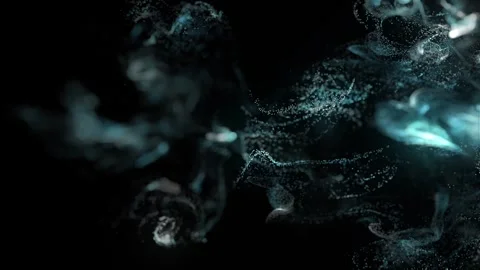 Fluid Blue Particles Burst - 60 fps - Set of 2 Stock Footage 311530373