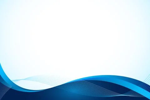 Fluid Blue Wave Background with Abstract Lines Stock Illustration