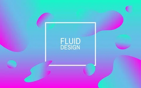Fluid bubbles. Colorful abstract background. Geometric shapes. Bright design Stock Illustration