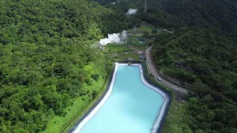 Fluid Collection and Recycling System of a Power Plant in Asia Philippines 3 Video stock 302963761