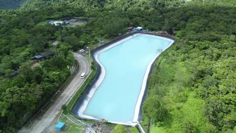 Fluid Collection and Recycling System of a Power Plant in Asia Philippines 2 Video stock 302963769