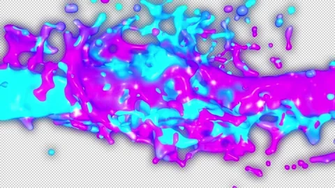 Fluid Collision Neon Alpha Channel Stock Footage 151010890