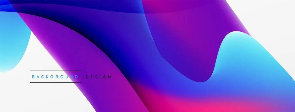 Fluid color abstract background. Liquid gradients, wave pattern. Trendy techno 스톡 일러스트