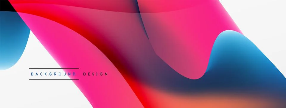Fluid color abstract background. Liquid gradients, wave pattern. Trendy techno Stock Illustration