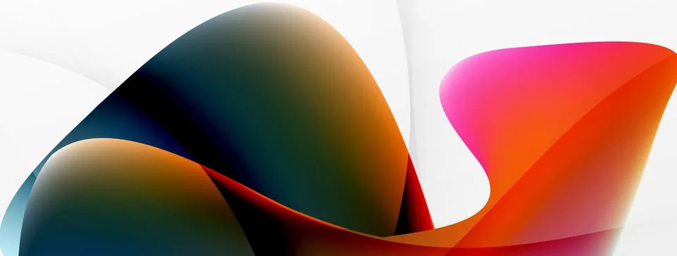 Fluid color abstract background. Liquid gradients, wave pattern. Trendy techno Stock Illustration