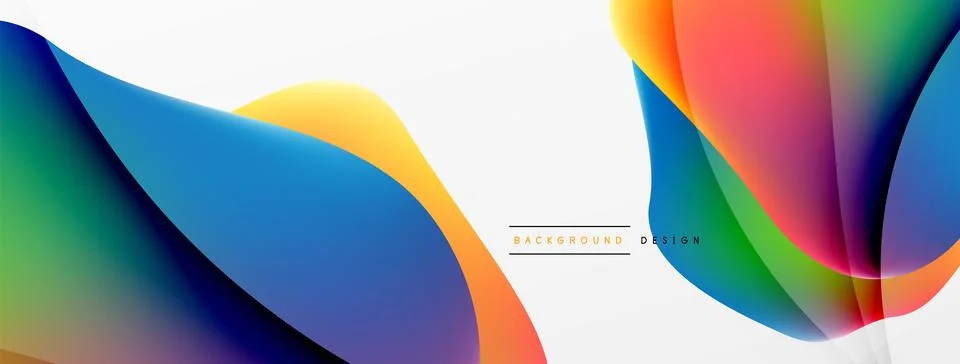 Fluid color abstract background. Liquid gradients, wave pattern. Trendy techno Stock Illustration