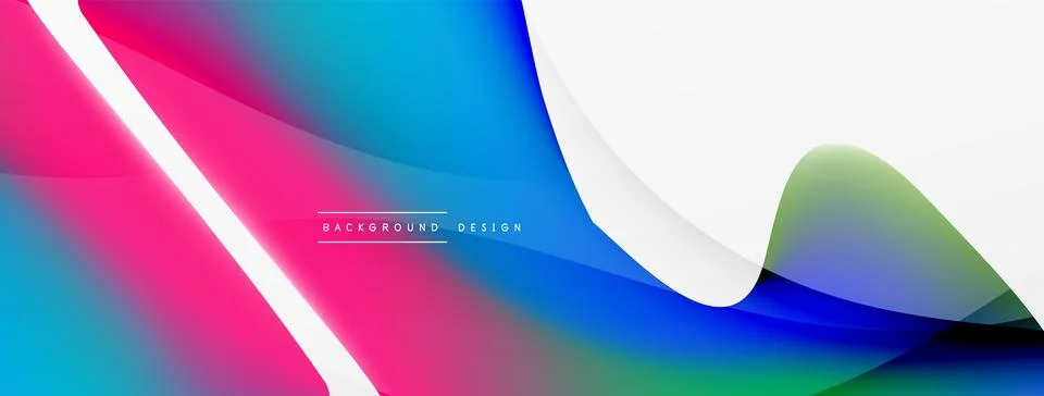 Fluid color abstract background. Liquid gradients, wave pattern. Trendy techno Stock Illustration