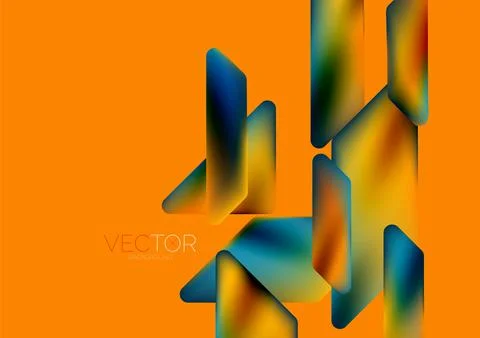 Fluid color dynamic geometric shapes abstract background. Vector illustration 库存插图