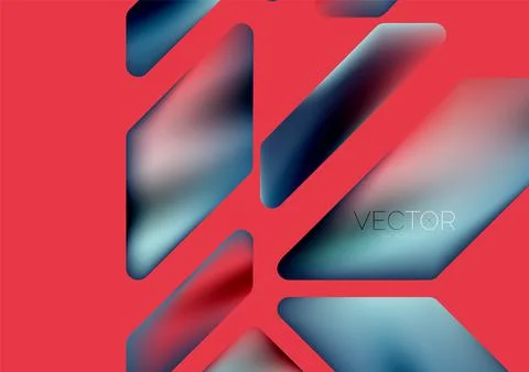 Fluid color dynamic geometric shapes abstract background. Vector illustration イラスト素材