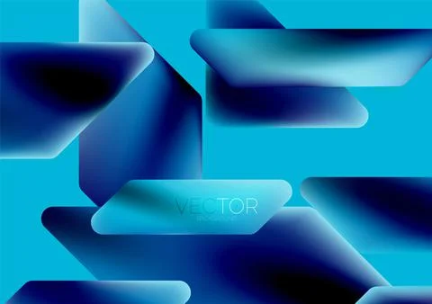 Fluid color dynamic geometric shapes abstract background. Vector illustration Stock Illustration