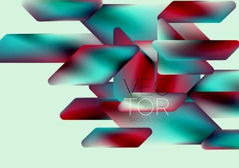 Fluid color dynamic geometric shapes abstract background. Vector illustration Stock Illustration