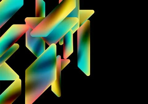 Fluid color dynamic geometric shapes abstract background. Vector illustration Stock Illustration