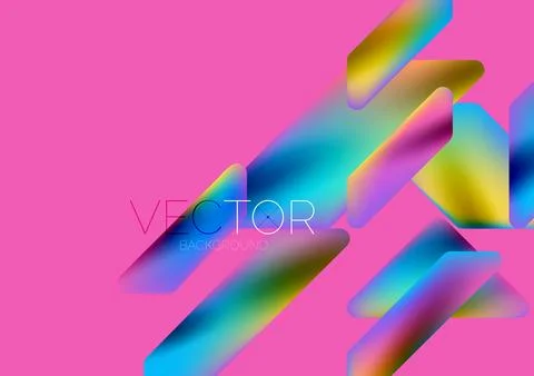Fluid color dynamic geometric shapes abstract background. Vector illustration イラスト素材