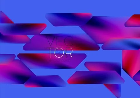 Fluid color dynamic geometric shapes abstract background. Vector illustration イラスト素材