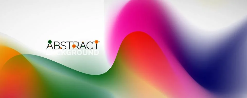 Fluid color gradient abstract background, trendy colorful wallpaper. Vector Ilustración de archivo