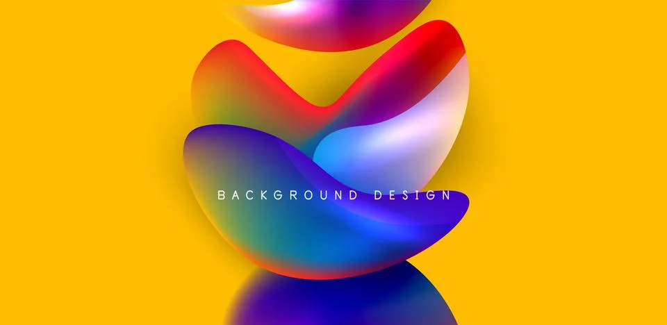 Fluid color liquid 3d elements abstract background Illustrazione stock