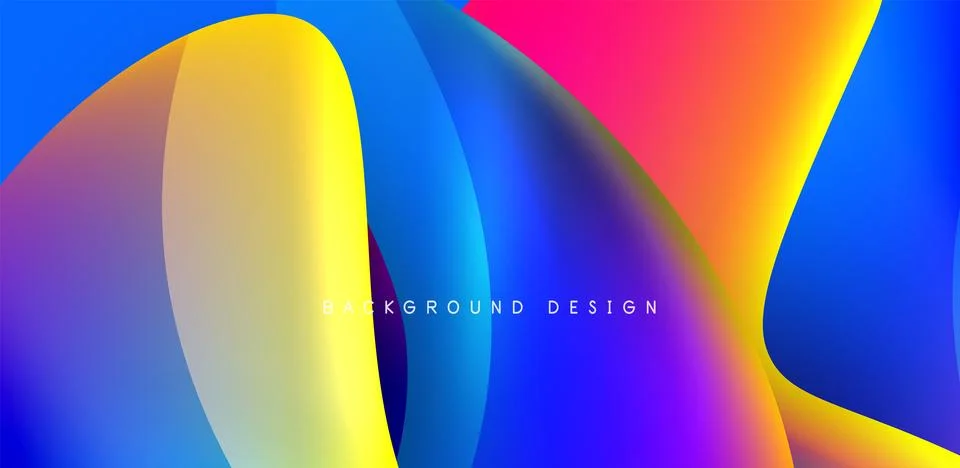 Fluid color liquid 3d elements abstract background Illustrazione stock