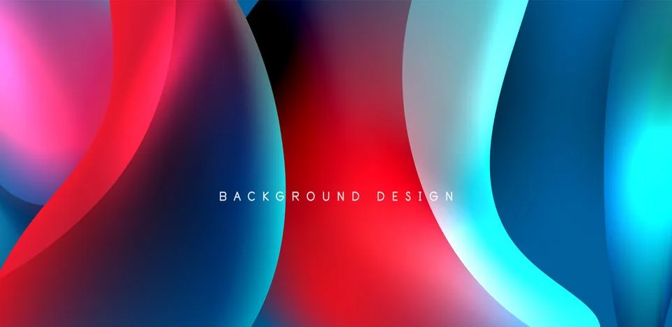 Fluid color liquid 3d elements abstract background Illustrazione stock