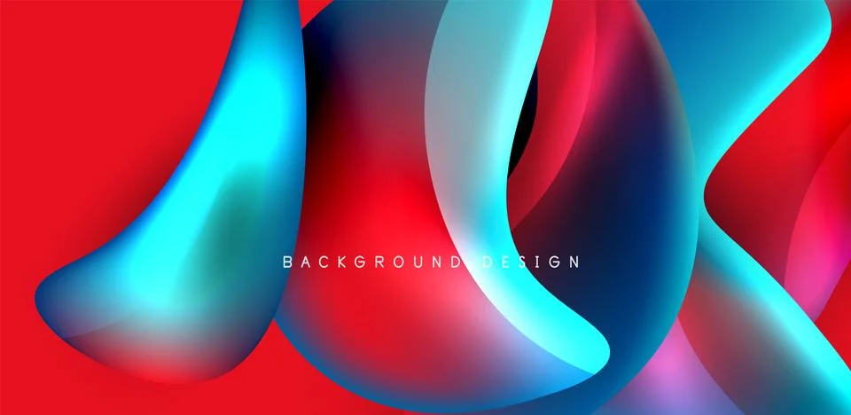 Fluid color liquid 3d elements abstract background 스톡 일러스트