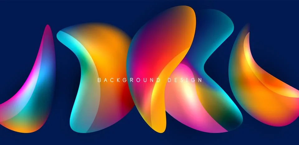 Fluid color liquid 3d elements abstract background イラスト素材