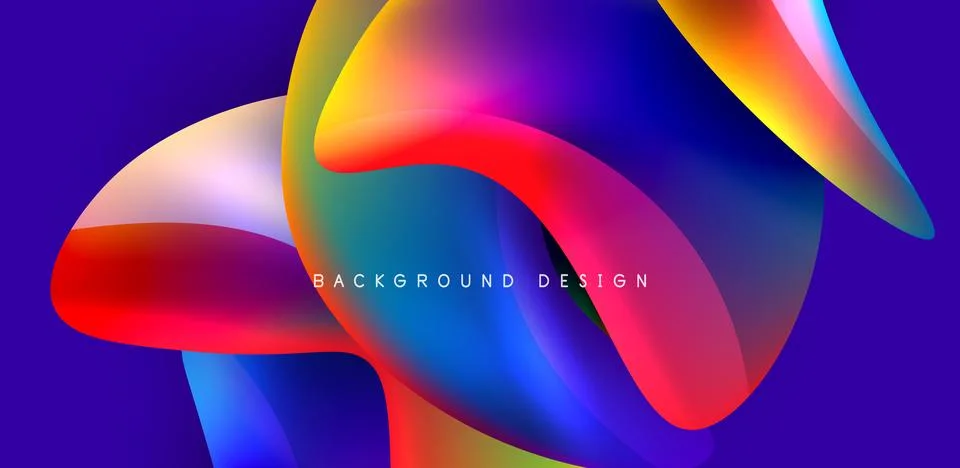 Fluid color liquid 3d elements abstract background Stock Illustration