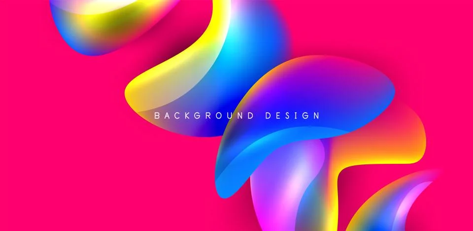 Fluid color liquid 3d elements abstract background Stock Illustration