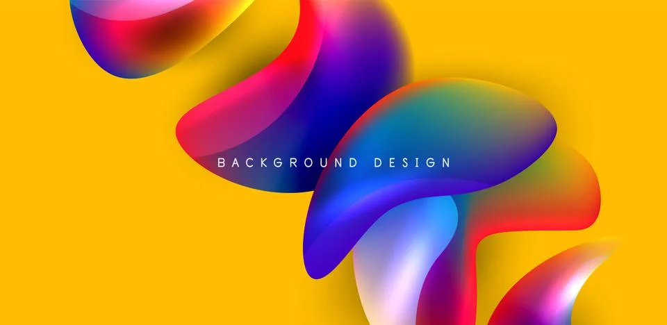 Fluid color liquid 3d elements abstract background Illustrazione stock