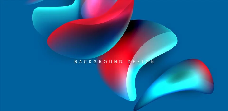 Fluid color liquid 3d elements abstract background Stock Illustration