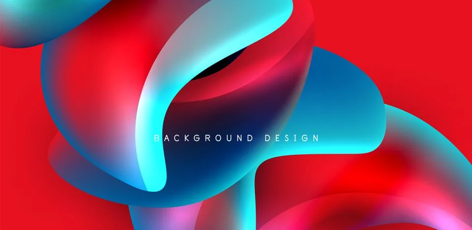 Fluid color liquid 3d elements abstract background Illustrazione stock