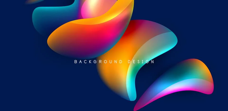 Fluid color liquid 3d elements abstract background Stock Illustration