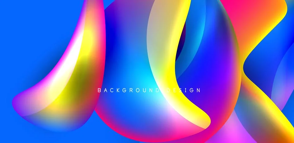 Fluid color liquid 3d elements abstract background Stock Illustration