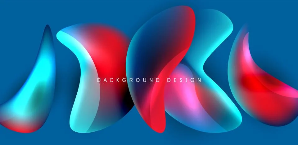 Fluid color liquid 3d elements abstract background 스톡 일러스트