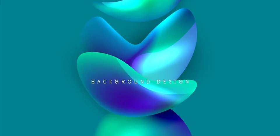 Fluid color liquid 3d elements abstract background Stock Illustration