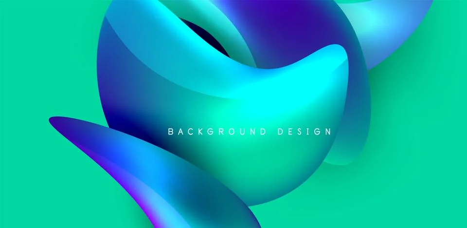 Fluid color liquid 3d elements abstract background Illustrazione stock
