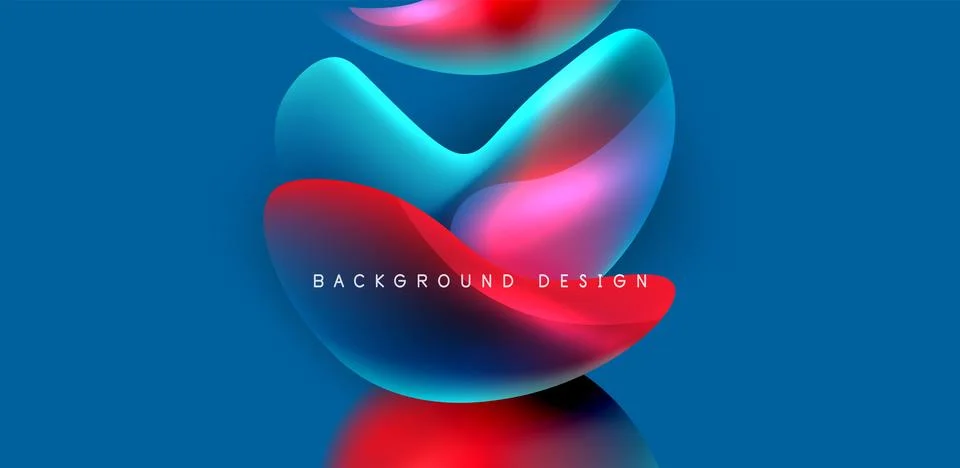 Fluid color liquid 3d elements abstract background イラスト素材