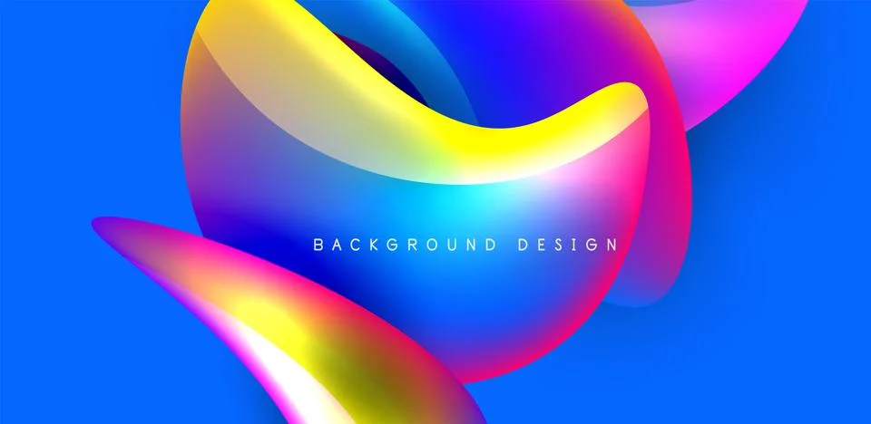 Fluid color liquid 3d elements abstract background Stock Illustration