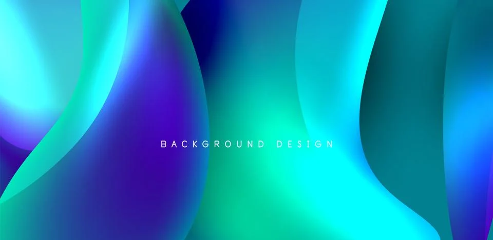 Fluid color liquid 3d elements abstract background Stock Illustration