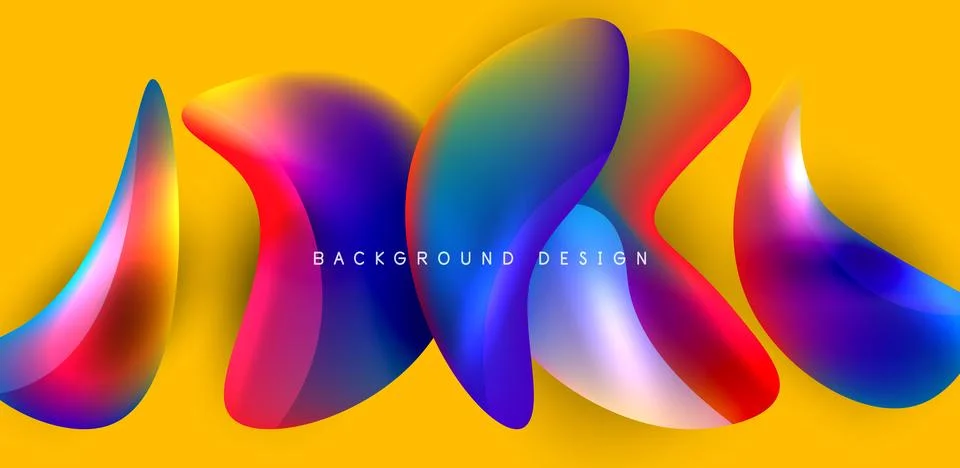 Fluid color liquid 3d elements abstract background Illustrazione stock