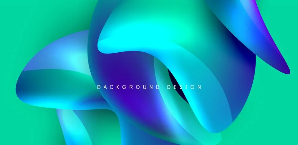 Fluid color liquid 3d elements abstract background Stock Illustration