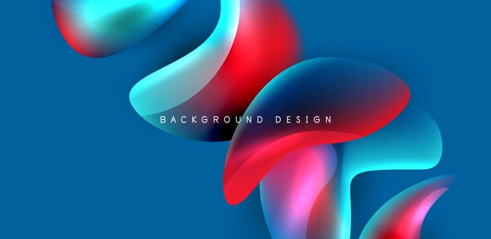 Fluid color liquid 3d elements abstract background Illustrazione stock