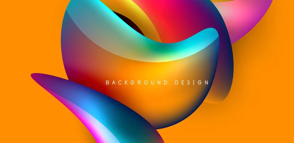Fluid color liquid 3d elements abstract background Stock Illustration
