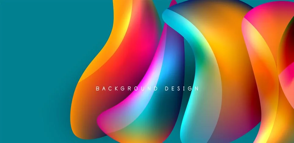 Fluid color liquid 3d elements abstract background イラスト素材