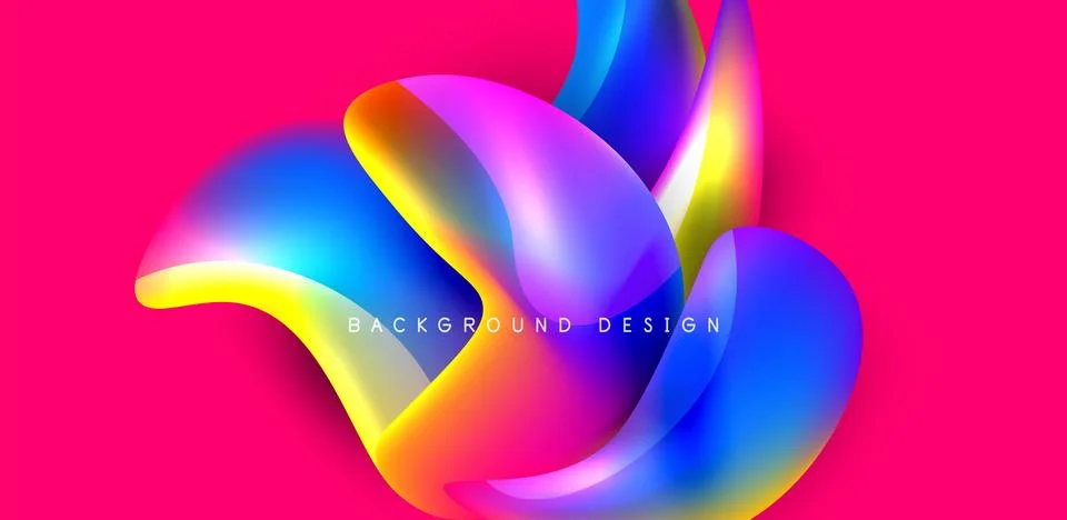 Fluid color liquid 3d elements abstract background イラスト素材