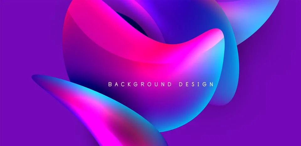 Fluid color liquid 3d elements abstract background Illustrazione stock